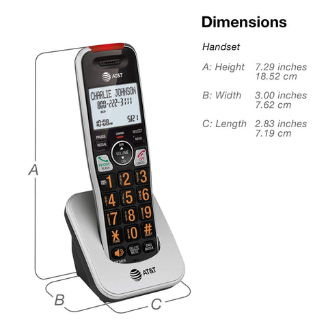 AT&T BL102-3 DECT 6.0 3-Handset Cordless Phone for Home with Answering Machin...
