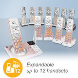 AT&T CL82557 DECT 6.0 5-Handset Cordless Phone for Home 5 Handsets, Rose Gold