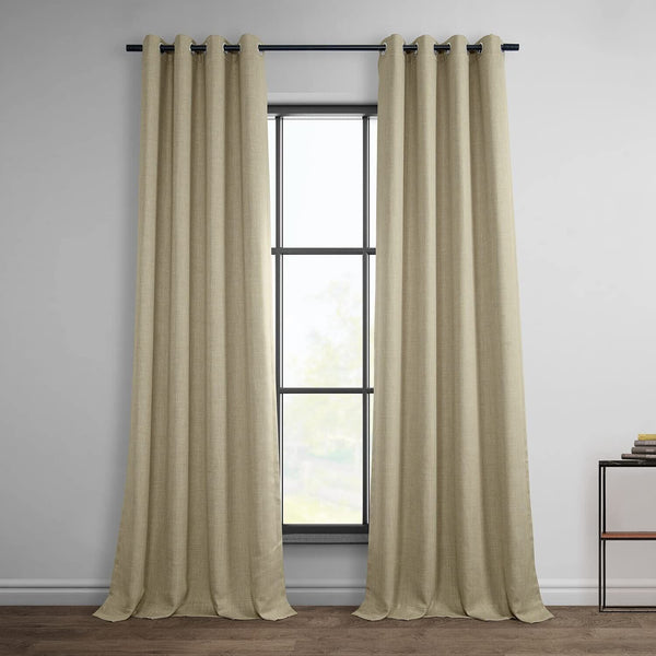 HPD Half Price Drapes Grommet Linen Curtains 84 Inches Long Room Darkening Cu...