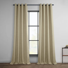 HPD Half Price Drapes Grommet Linen Curtains 84 Inches Long Room Darkening Cu...