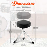 Pyle Adjustable Drum Throne Stool-Portable with Double-braced Tripod Legs, Fo...