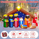 MICOCAH 8FT Christmas Inflatable Nativity Scene Outdoor Decoration, Build-in ...