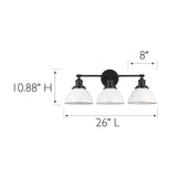 Design House 588301 Savannah Farmhouse 3-Light Indoor Bathroom Vanity Light D...