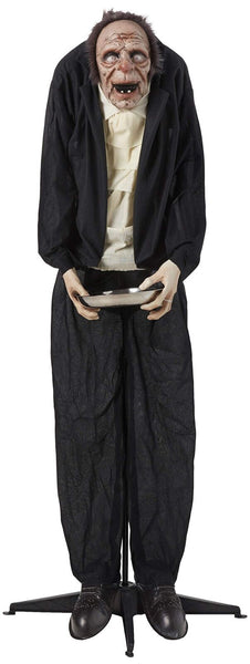 WORTH IMPORTS 60" Standing Animated Butler Halloween D&#233;cor, Cream, Black