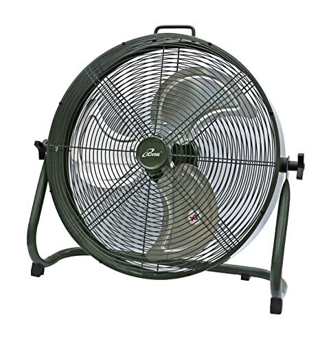 iLiving 18" Rechargeable Battery Operated Camping Floor Fan, 18-Inch, Green