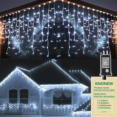 KNONEW 164FT 1600 LED Christmas Lights Outdoor Decoration White Timer 8Modes ...