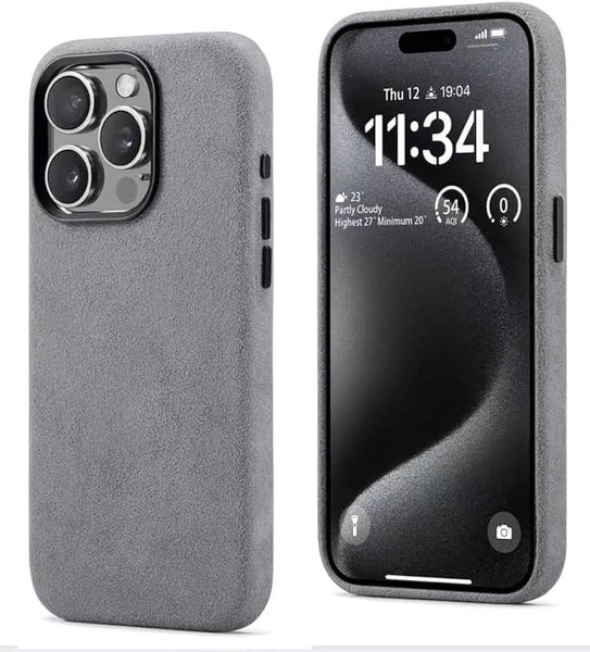 Alcantara case Compatible with iPhone 15 Pro,Handmade Fully-Wrapped Synthetic...