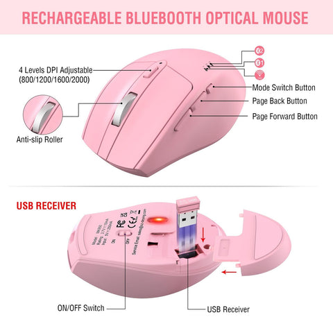 MK960 Ergonomic Wireless Keyboard Mouse Combo, Bluetooth/2.4G Split Design Ke...