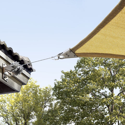 Amgo 12' x 12' Beige Rectangle Super Ring Sun Shade Sail UPF50+ AGSRR Canopy ...