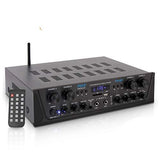 Pyle 500W Karaoke Wireless Bluetooth Amplifier - 4 Channel Stereo Audio Home...