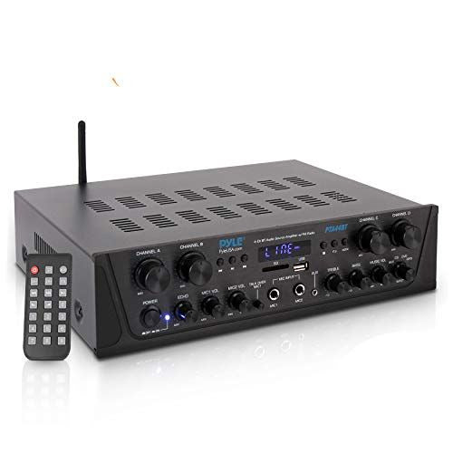 Pyle 500W Karaoke Wireless Bluetooth Amplifier - 4 Channel Stereo Audio Home...