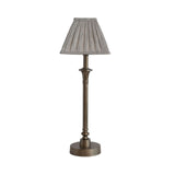 Creative Co-Op Farmhouse Metal Pleated Linen Shade, Brass and Grey Table Lamp...