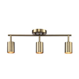 Globe Electric 64000093 21" 3-Light Track Lighting, Matte Brass, Pivoting Sha...