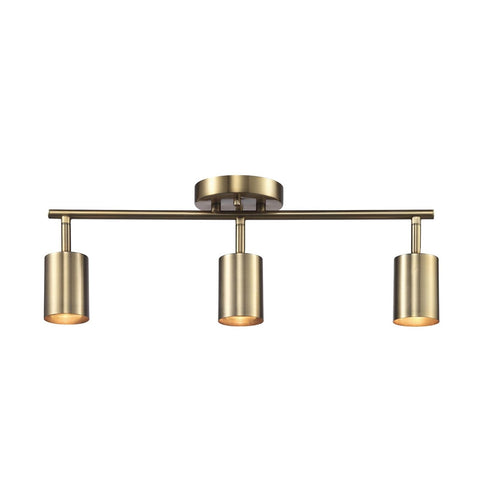 Globe Electric 64000093 21" 3-Light Track Lighting, Matte Brass, Pivoting Sha...