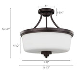 Canarm ISF286A03ORB 3 Light Jackson SemiFlush Semi Flush Ceiling Light, Oil R...