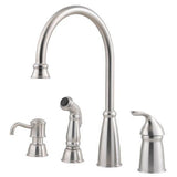 Pfister GT26-4CBS Avalon One-Handle Kitchen Faucet with Side Stainless Steel