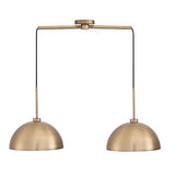 Nathan James Percy Modern 2-Light Pendant Island Light 1, Vintage Brass