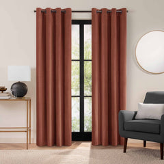 Eclipse Luxury Cotton Velvet 100% Blackout Grommet 108" x 50" Curtain Window ...