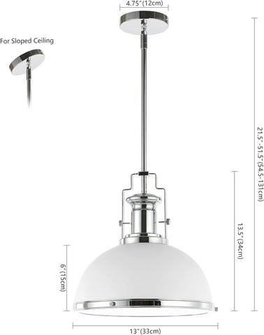 JONATHAN Y JYL9536C Homer 13" 1-Light Modern Industrial 13'', Chrome / White