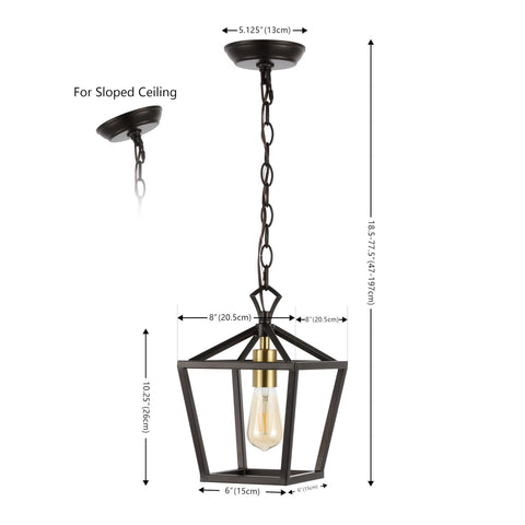 JONATHAN Y JYL7618C Pagoda 8" 1-Light Vintage Farmhouse Iron Chain Pagoda LED...