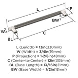 Amerock BP54040PNGM | Polished Nickel/Gunmetal Appliance Pull | 12 inch (305m...