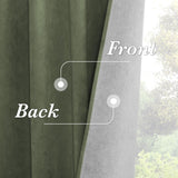 RYB HOME Sage Green Blackout Velvet Curtains 96 inches Long, Total Light Bloc...