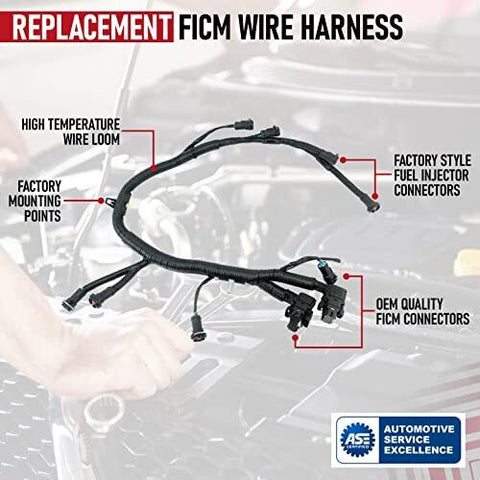 FICM Engine Fuel Injector Complete Wire Harness -