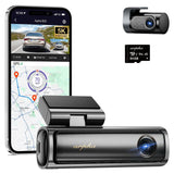 B25 5K Dash Cam with 5G WiFi 64GB SD Card, ADAS Dash Cam Front and Rear GPS, ...