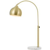 Hanover Colette Table Lamp with Metal Globe Shade Pale Gold Finish with Adjus...