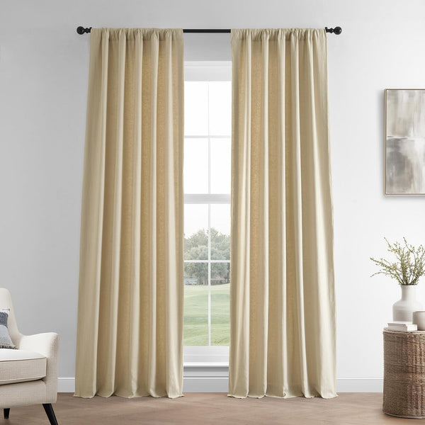 HPD HALF PRICE DRAPES French Linen Curtains 96 Inches Long Room Darkening Cur...