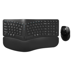 Ergonomic Wireless Keyboard Mouse Combo, EDJO Bluetooth/2.4G Dual Channel, Sp...