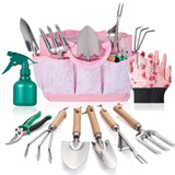 Gardening Tools of 9 Pieces | Stainless Steel Heavy-Duty Gardening Hand Tools...