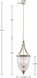 MARTHA STEWART Camden Farmhouse Chandeliers for Bedrooms, Adjustable Chain Di...