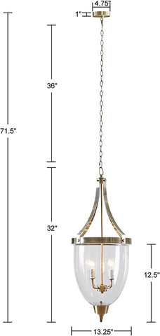 MARTHA STEWART Camden Farmhouse Chandeliers for Bedrooms, Adjustable Chain Di...