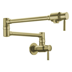 BAGNOLUX Brushed Gold Pot Filler Faucet, Traditional Double Handle Coffee Mac...