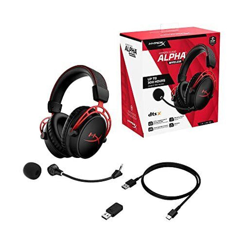 HyperX Cloud Alpha Wireless - Gaming Headset for PC, 300-hour Wireless, Red