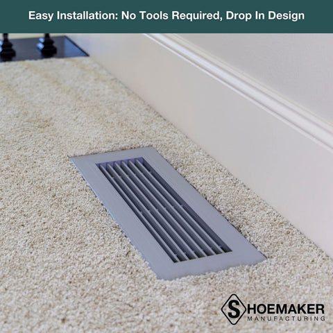 Cement Gray, 4x12, Premium Modern Aluminum Floor Grille, Heavy Duty Floor Gri...