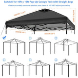 10x10 Canopy Replacement Top Cover,Pop Up Canopy Tent Top with Air Vent Ropes...