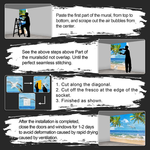 Beautiful Beach Mural Living Room couches Extra Large Wall murals Bedroom Und...