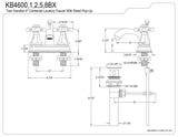 Kingston Brass KB4601BX Metropolitan 4" Centerset Bathroom Faucet, 6.25 x 4 x...