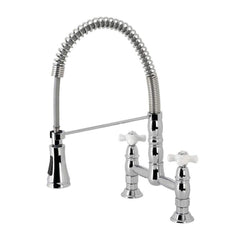 Kingston Brass GS1271PX Heritage Two-Handle Deck-Mount Pull-Down Sprayer Kitc...