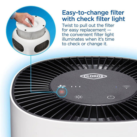 Clorox Smart Air Purifiers for Home, True HEPA Filter, Works with Alexa, Smal...