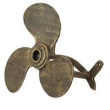 Bronze Finish Cast Iron Boat Propeller Wall-Mounted Decorative Garden Hose Ha...
