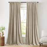 NICETOWN Camel Velvet Curtains 108" Length for Bedroom Living Room, Room Dark...