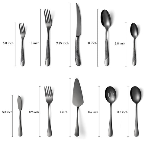 45-Piece Silverware Set Stainless Steel Flatware Set for 8 with Serving Utens...