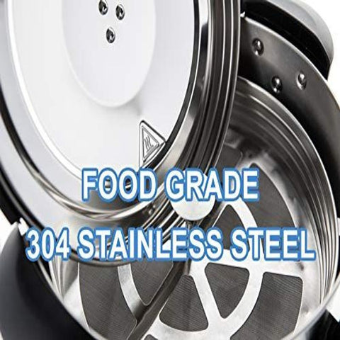 SYBO 2022 UPGRADE SR-CP-50B Commercial Grade Stainless Steel 8 L, Metallic