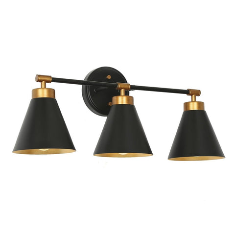 classy leaves Bathroom Light Fixtures, Black Gold 3 Light Vanity Lights Over ...
