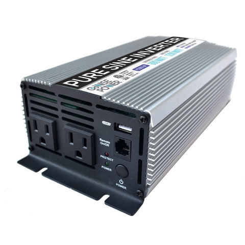 GoWISE Power 600W Pure Sine Wave Inverter 12V DC to 115V AC with 2 AC Outlets...