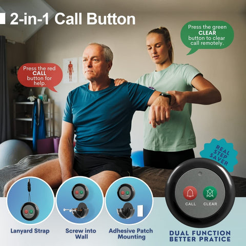 Wireless Call System Nurse Call System with 5 Dual Function Call Buttons and ...