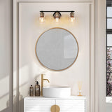 classy leaves Bathroom Vanity Light Fixtures, 3 Light Black Gold Vanity Light...